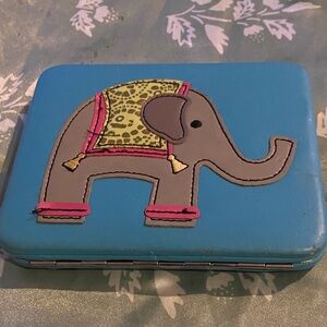 JCPenney Blue Wallet with Elephant Design